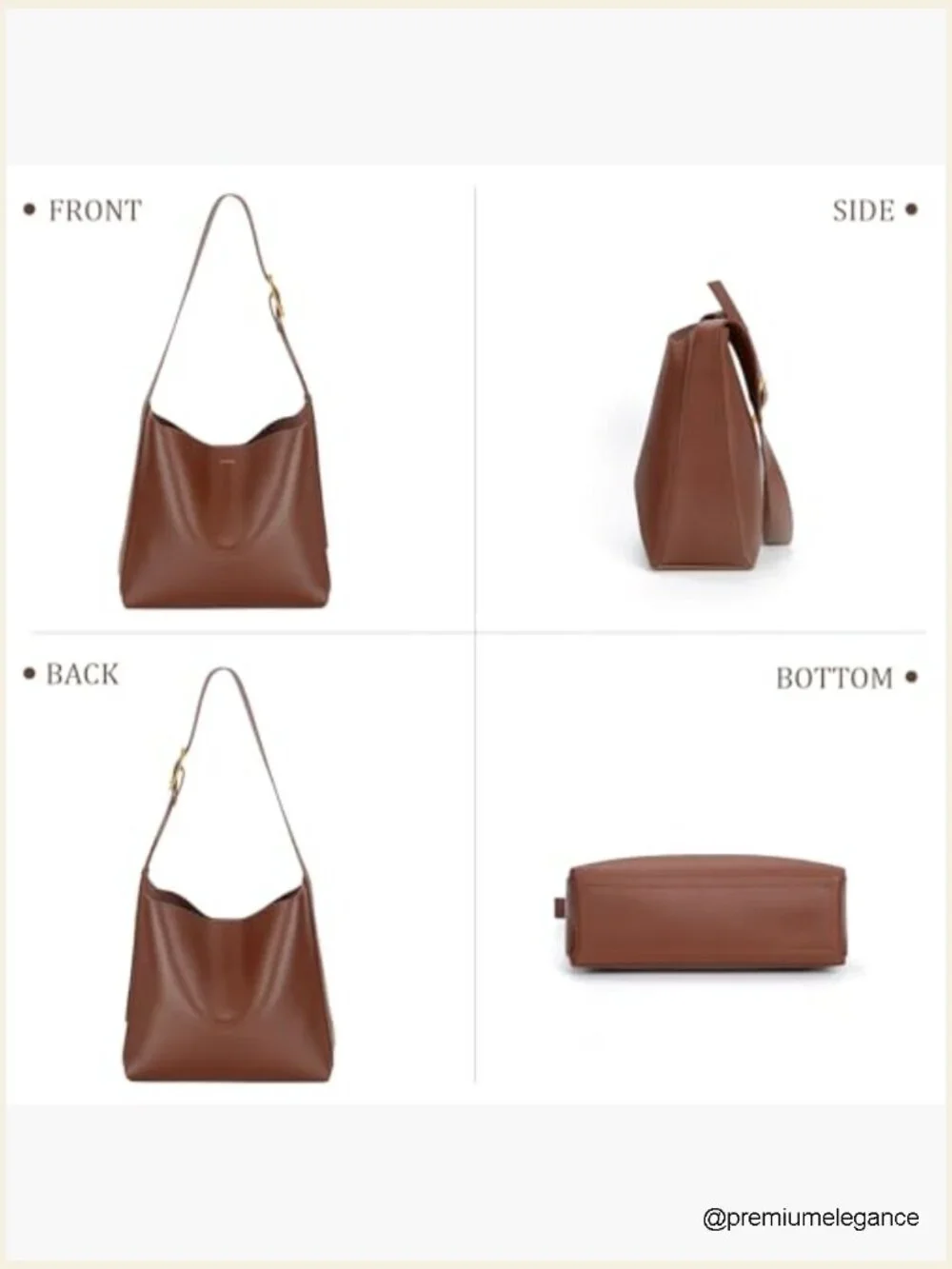 Vintage Vegan Leather Tote Bag Hobo Shoulder Bag Purse Women Travel Work